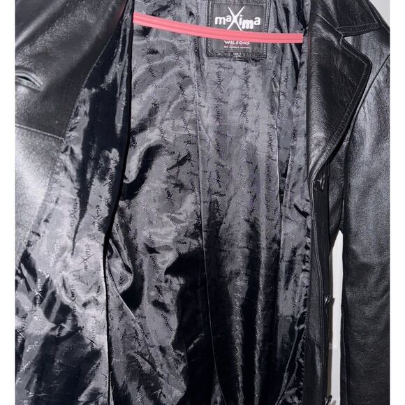 Vintage 90s Wilsons black Leather Maxima Leather Jacket - large - Picture 4 of 12
